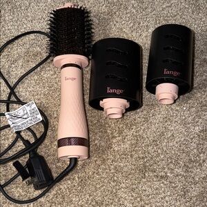 l'ange Pink Hot Air Brush with Two Black Attachments